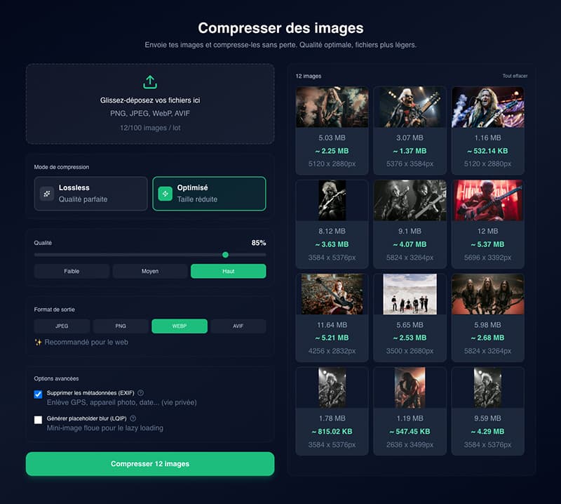 Aperçu de l'outil de compression